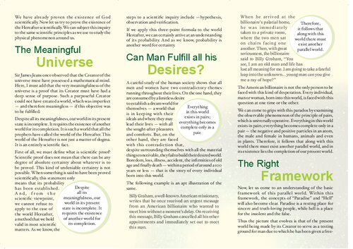 Does the World of the Hereafter Exist?