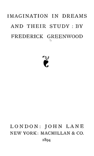 Imagination in Dreams and Their Study