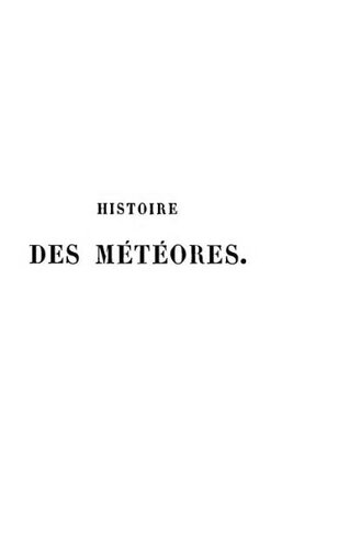 Histoire des météores