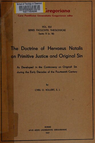 The doctrine of Hervaeus Natalis on primitive justice and original sin