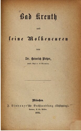 Bad Kreuth und seine Molkencuren [Molkenkuren]