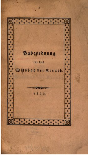 Badeordnung für das Wildbad bei Kreuth