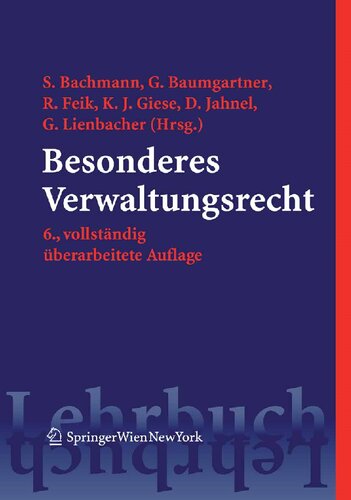 Besonderes Verwaltungsrecht (Springers Kurzlehrbücher der Rechtswissenschaft) (German Edition)