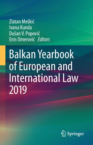 Balkan Yearbook of European and International Law 2019