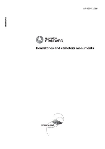 AS 4204:2019 Headstones and cemetery monuments