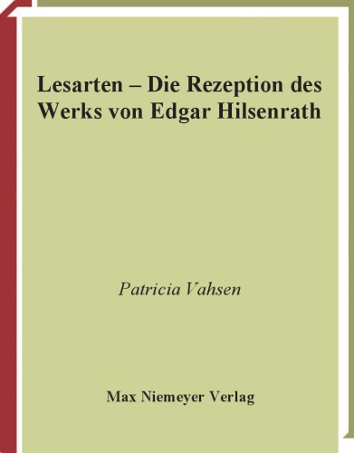 Lesarten  Die Rezeption des Werks von Edgar Hilsenrath (Conditio Judaica)