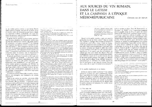 Aux sources du vin romain, dans le Latium et la Campania à l'époque médio-républicaine