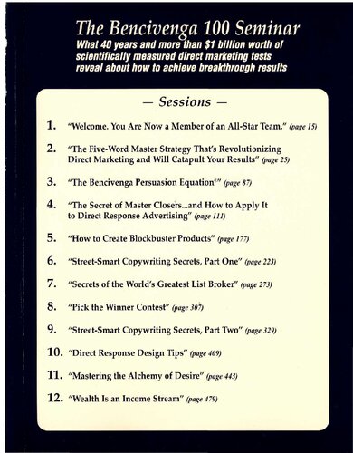 The Gary Bencivenga 100 Seminar