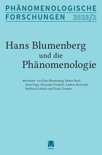 Hans Blumenberg und die Phänomenologie