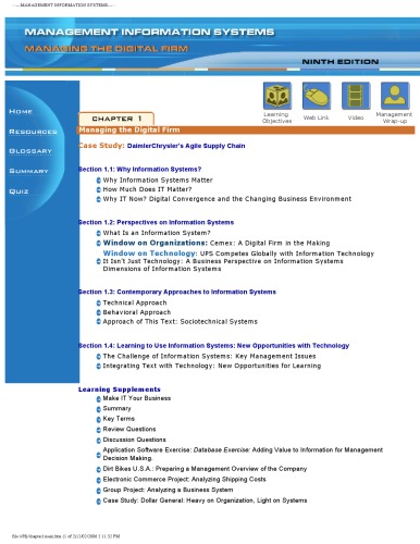 Management Information Systems: Managing the Digital Firm   CDROM