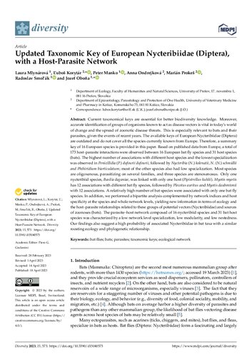 Updated taxonomic key of European Nycteribiidae (Diptera), with a host-parasite network
