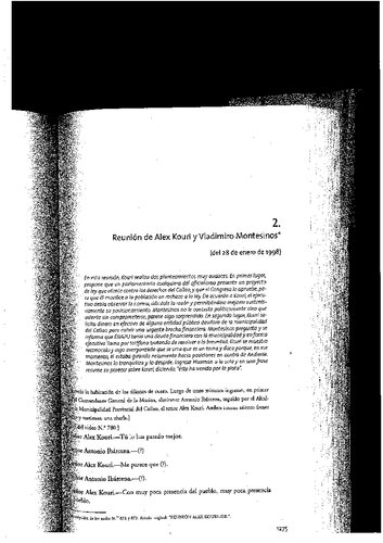 Reunión de Alex Kouri y Vladimiro Montesinos (del 28 de enero de 1998)