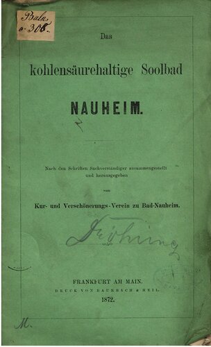 Das kohlensäurehaltige Soolbad Nauheim