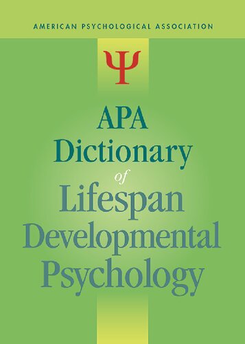 APA Dictionary of Lifespan Developmental Psychology