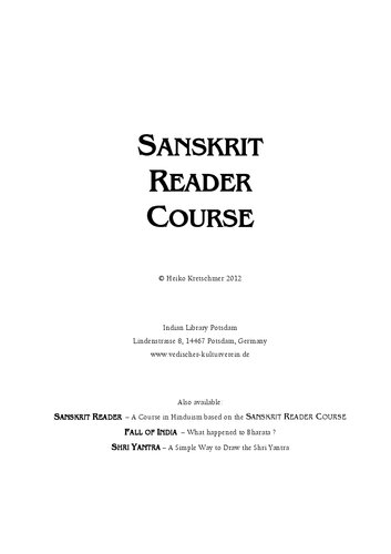 SANSKRIT READER COURSE