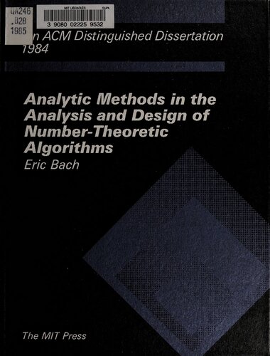 Analytic Methods in the Analysis and Design of Number Theoretic Algorithms