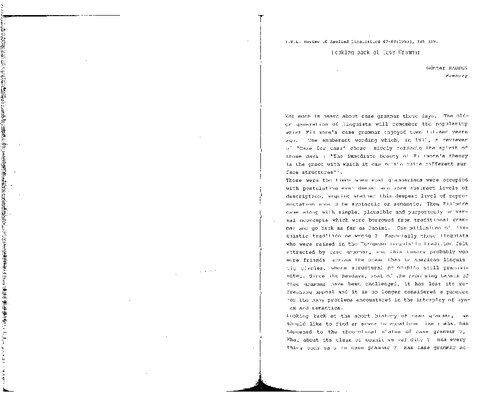 Looking back at Case Grammar