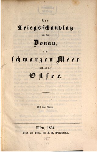Der Kriegsschauplatz an der Donau, am Schwarzen Meer und an der Ostsee