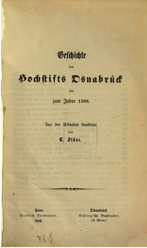 Geschichte des Hochstifts Osnabrück bis zum Jahre 1508