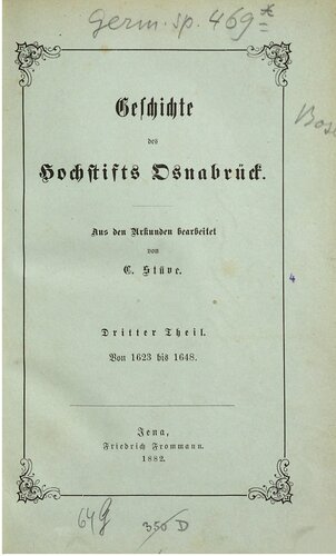 Geschichte des Hochstifts Osnabrück von 1623 bis 1648