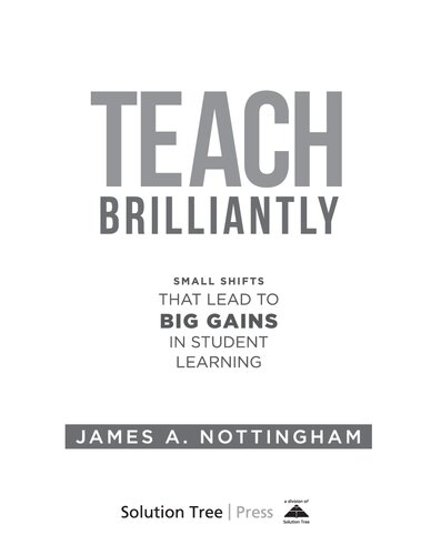 Teach Brilliantly: Small Shifts That Lead to Big Gains in Student Learning