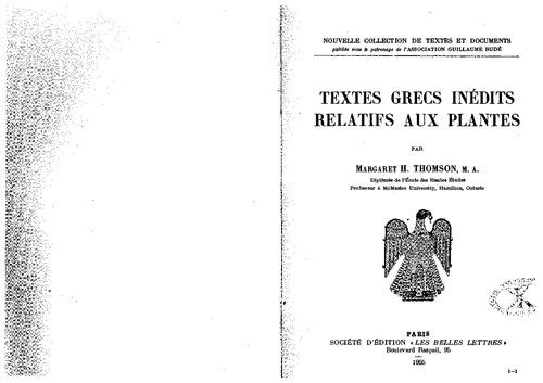 Textes grecs inédits relatifs aux plantes