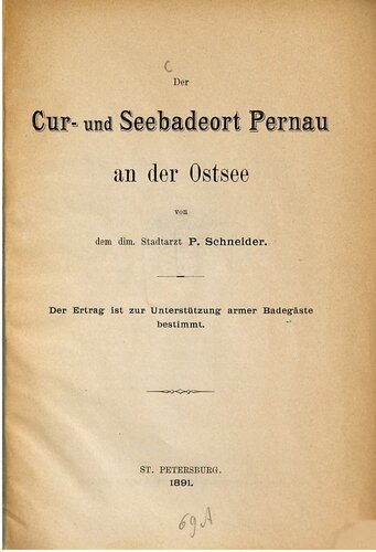 Der Cur [Kur]- und Seebadeort Pernau an der Ostsee