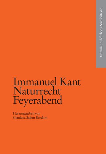 Immanuel Kant: Naturrecht Feyerabend