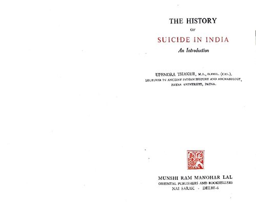 The History of Suicide in India