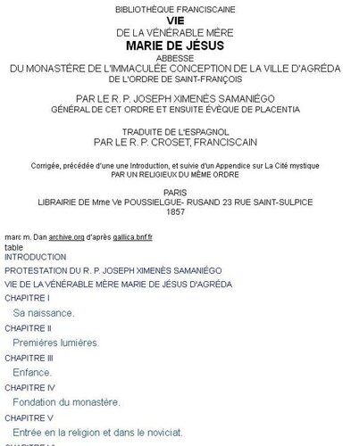 Vie De La Vénérable Mère Marie De Jésus