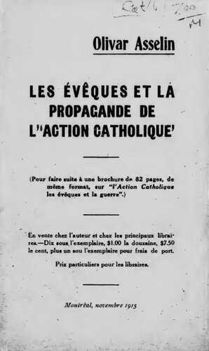 Les évêques et la propagande de l’Action catholique