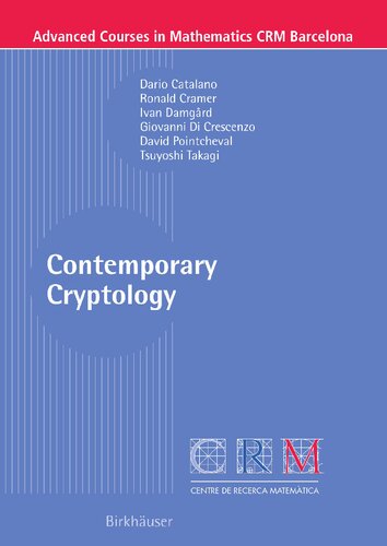 Contemporary Cryptology (Advanced Courses in Mathematics - CRM Barcelona)