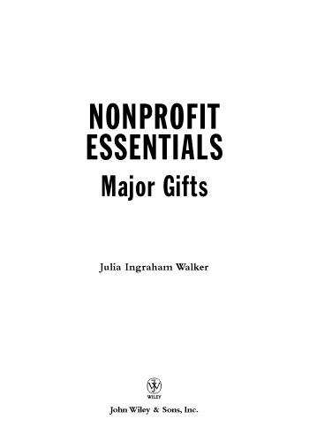 Nonprofit Essentials: Major Gifts (AFP Fund Development Series) (The AFP Wiley Fund Development Series)
