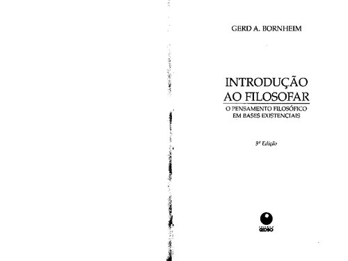 Introdução ao Filosofar - O Pensamento Filosofico em Bases Existenciais