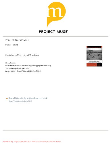 Point of Pines Pueblo: a mountain Mogollon aggregated communit