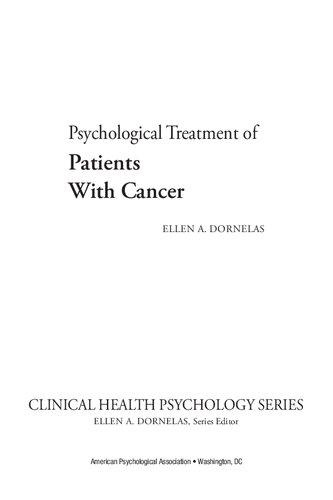 Psychological Treatment of Patients With Cancer