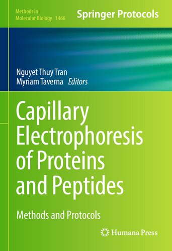 Capillary Electrophoresis of Proteins and Peptides: Methods and Protocols