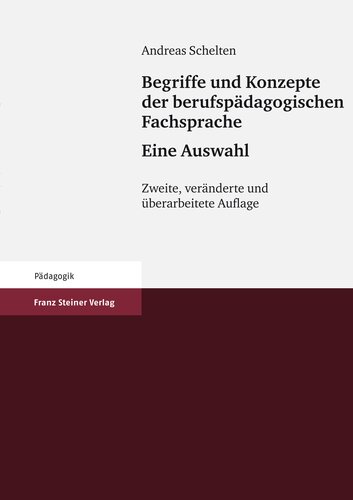 Begriffe und Konzepte der berufspädagogischen Fachsprache: Eine Auswahl