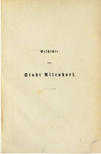 Geschichte der Stadt Allendorf an der Werra und der Saline Soden