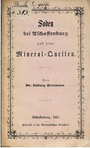 Soden bei Aschaffenburg und seine Mineral-Quellen