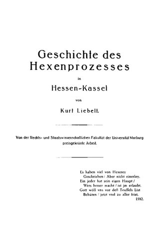 Geschichte des Hexenprozesses in Hessen-Kassel