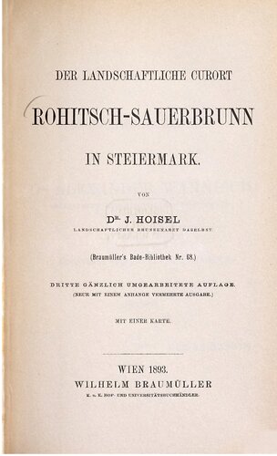 Der landwirtschaftlicher Curort [Kurort] Rohitsch-Sauerbrunn in Steiermark