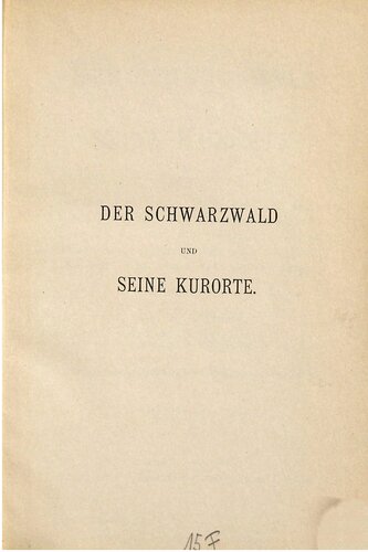 Der Schwarzwald und seine Kurorte