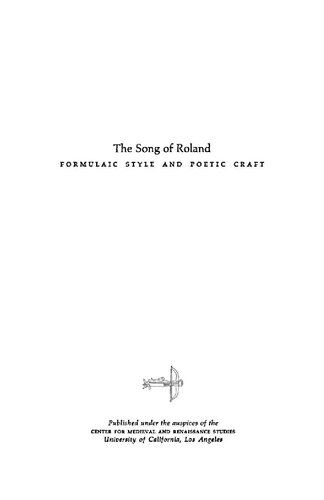 The Song of Roland: Formulaic Style and Poetic Craft