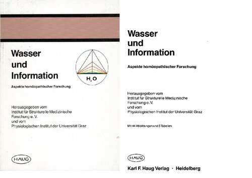 Wasser und Information - Aspekte homöopathischer Forschung