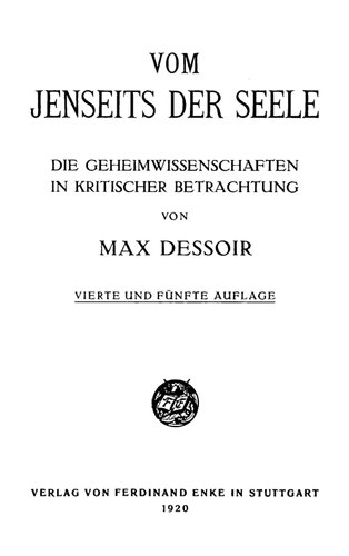 Vom Jenseits der Seele : Die Geheimwissenschaften in kritischer Betrachtung