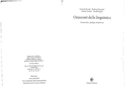 Orizzonti della linguistica. Grammatica, tipologia, mutamento