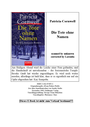 Die Tote ohne Namen: Ein Kay-Scarpetta-Roman