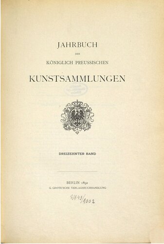 Jahrbuch der Königlich Preußischen Kunstsammlungen