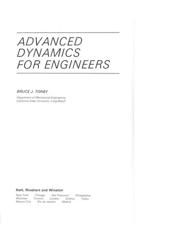 Advanced Dynamics for Engineers